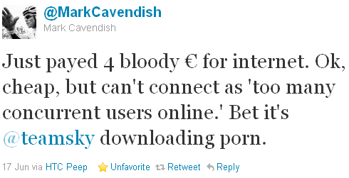 Mark Cavendish - tweet of the week Mark Cavendish - tweet of the week