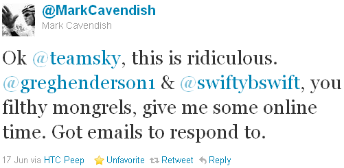 Mark Cavendish - tweet of the week