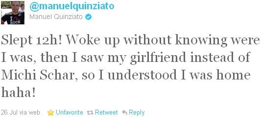 Manuel Quinziato - tweet of the week Manuel Quinziato - tweet of the week
