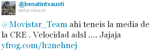 Beñat Intxausti - tweet of the week Beñat Intxausti - tweet of the week