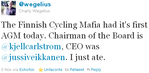 Charly Wegelius - tweet of the week