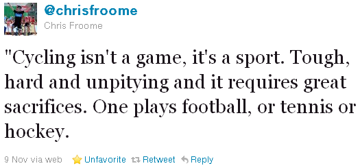 Chris Froome - tweet of the week