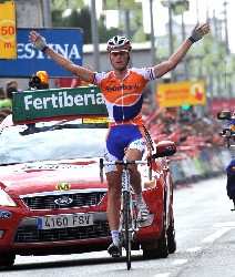 Lars Boom (Rabobank) wint de etappe - © Unipublic