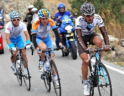 Eduard Vorganov (Xacobeo Galicia), Daniel Martin (Garmin-Slipstream) & Christophe Riblon (AG2R La Mondiale) - © Unipublic Eduard Vorganov (Xacobeo Galicia), Daniel Martin (Garmin-Slipstream) & Christophe Riblon (AG2R La Mondiale) - © Unipublic