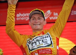 André Greipel (Columbia-HTC) pakt de leiderstrui van de Vuelta 2009 André Greipel (Columbia-HTC) pakt de leiderstrui van de Vuelta 2009