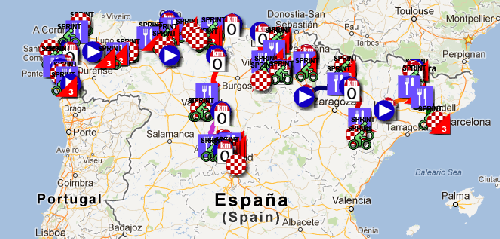 The Vuelta a Espa&ntildea 2012 in Google Earth