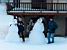 Thomas, Alvaro & Cédric avec deux bonhommes de neige (131x)