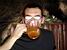 Cdric drinking a glass of warm beer (240x)