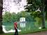 Meggie in front of the lake of the castle in Fontainebleau (324x)