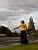 Cdric hitch hiking on the road (240x)