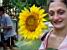 Marie-Laure with her sunflower (141x)