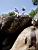 My parents and Ellen on top of the granite stones (319x)