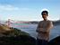 Romain in front of the Golden Gate Bridge (355x)