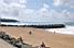 Het strand en de gekleurde pier in Anglet (354x)