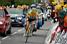 Kim Kirchen (Team Columbia) in the yellow jersey at the finish on Hautacam (503x)