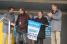 The mayor of Saint-Junien and Christian Prudhomme with the start flag (282x)