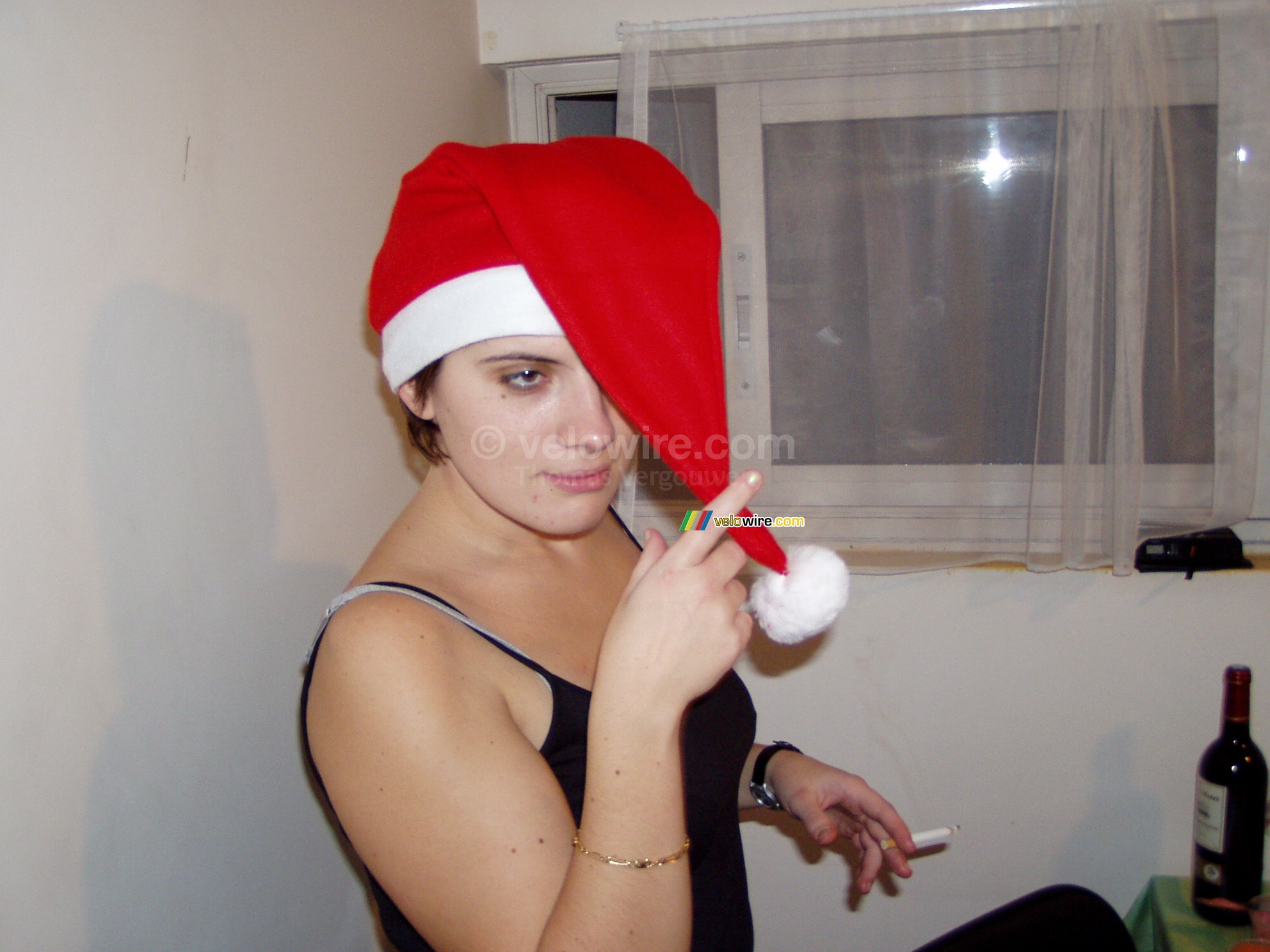Virginie with a Christmas hat