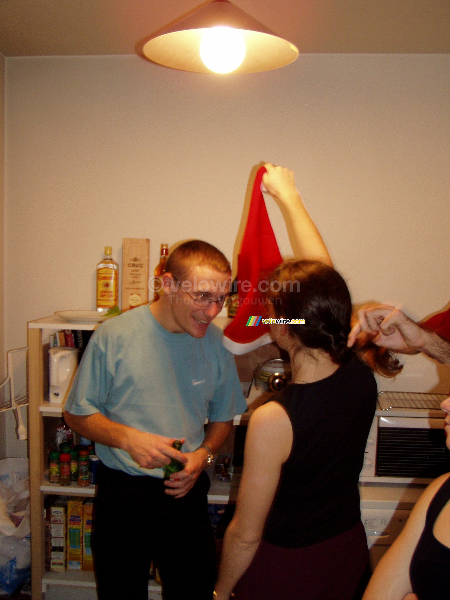 Florent & Marie-Laure with a Christmas hat