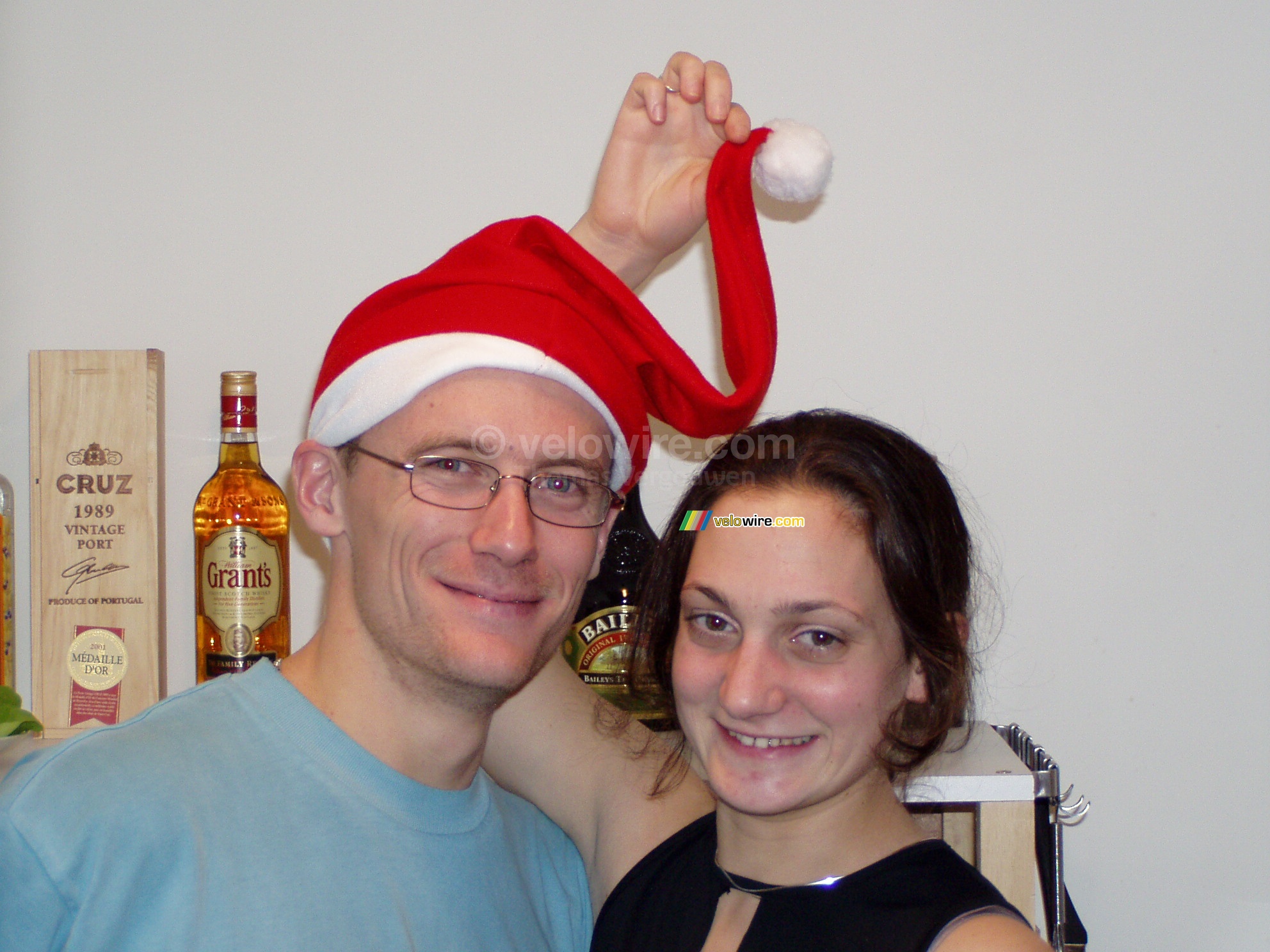 Florent & Marie-Laure with a Christmas hat