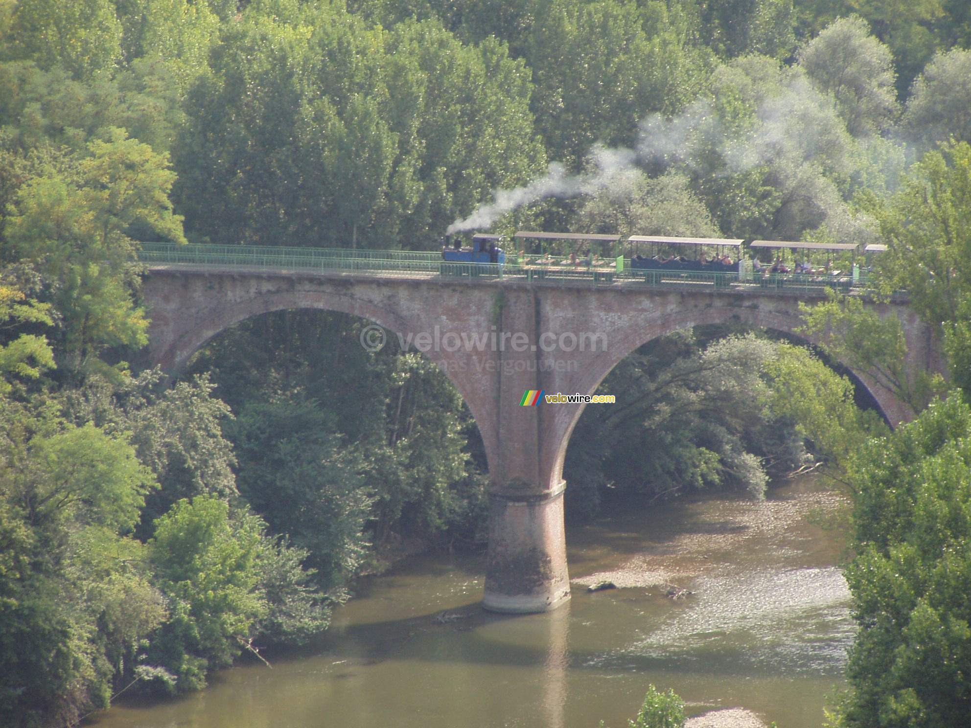 The Saint Lieux tourist train seen from Giroussens