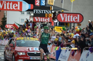 Pierre Rolland (Team Europcar) celebrates his victory (749x)