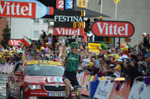 Pierre Rolland (Team Europcar) fête sa victoire (749x)