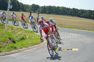 Tristan Valentin (Cofidis) leading the peloton (335x)