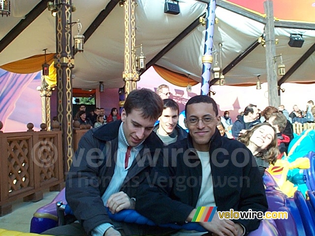 [Walt Disney Studios - Disneyland Paris]: Krzyszek, Rachid, Sébastien and Marie in the flying carpets
