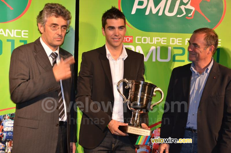 Tony Gallopin (Cofidis) met Marc Madiot & Bernard Hinault