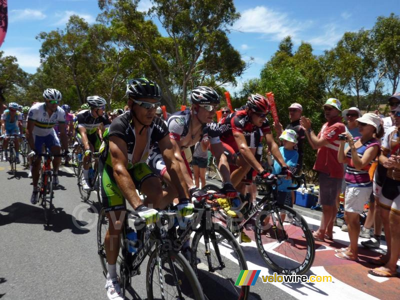 Robbie McEwen (GreenEDGE), André Greipel (Lotto-Belisol) & Marcus Burghardt (BMC Racing Team)