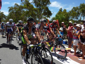 Robbie McEwen (GreenEDGE), André Greipel (Lotto-Belisol) & Marcus Burghardt (BMC Racing Team) (607x)