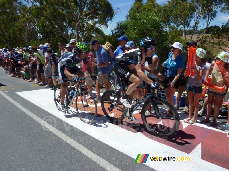 Geraint Thomas (Team Sky) & José Ivan Gutierrez (Movistar Team)