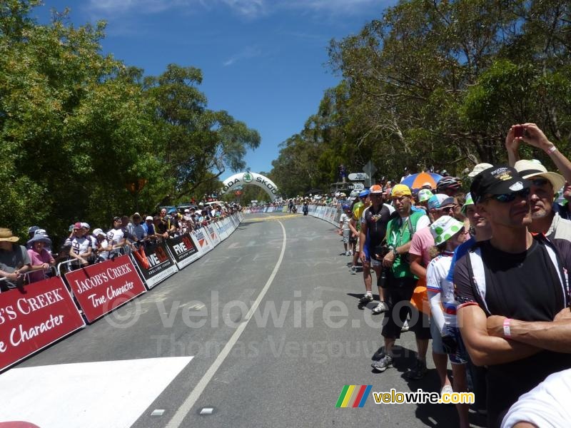 A view of the uphill finish