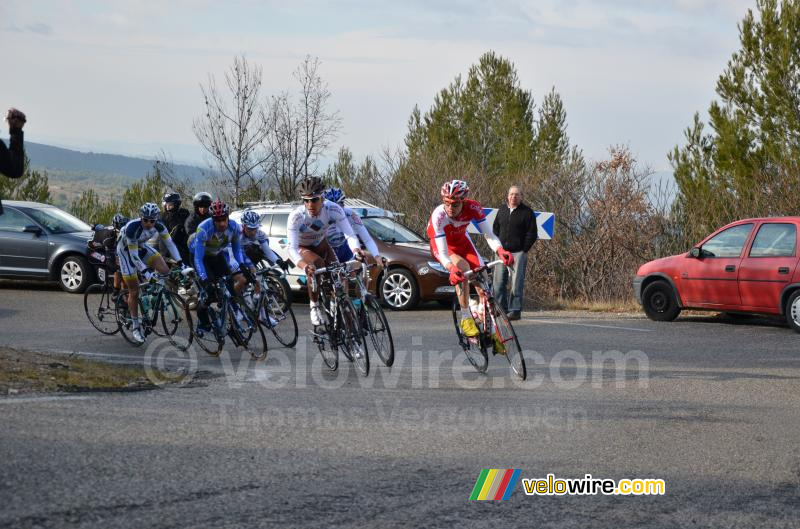 The breakaway in the climb of the Petit Galibier