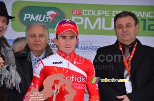 Samuel Dumoulin (Cofidis) on the podium (2) (412x)