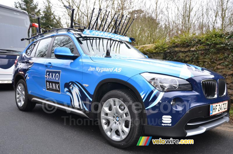 The car of the Saxo Bank team