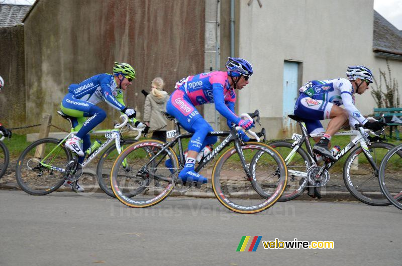 Daniele Pietropolli (Lampre-ISD), Dominik Nerz (Liquigas-Cannondale) & David Le Lay (Saur-Sojasun)