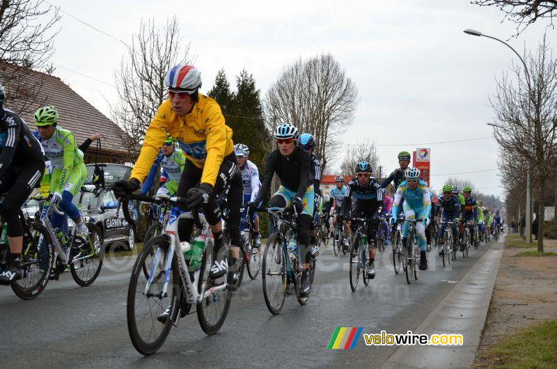 Bradley Wiggins (Team Sky) in de bevoorradingszone