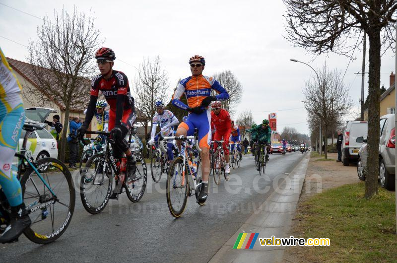 Luis Léon Sanchez (Rabobank) in de bevoorradingszone