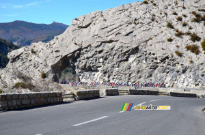 Le peloton sur le Col des Lèques (573x)