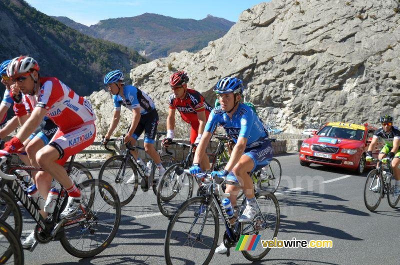 Heinrich Haussler (Garmin), Thor Hushovd (BMC) & Jonas Jorgensen (Saxo) op de Col des Lèques