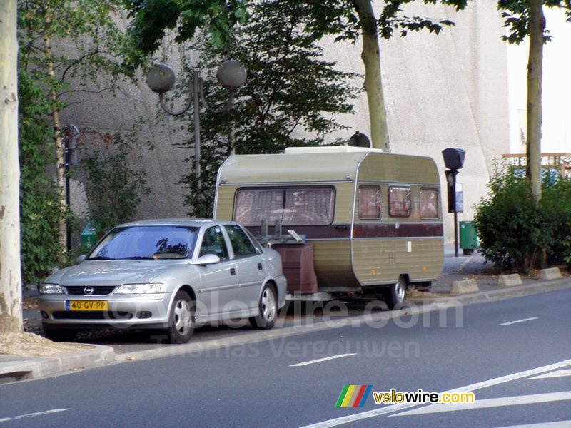 The car and the caravan in front of my appartment