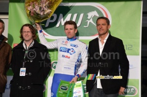 Arnaud Démare (FDJ BigMat), with Arnaud Platel (LNC) & Jacky Durand (Eurosport) (947x)