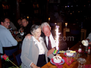 My grandparents with the party dessert (256x)