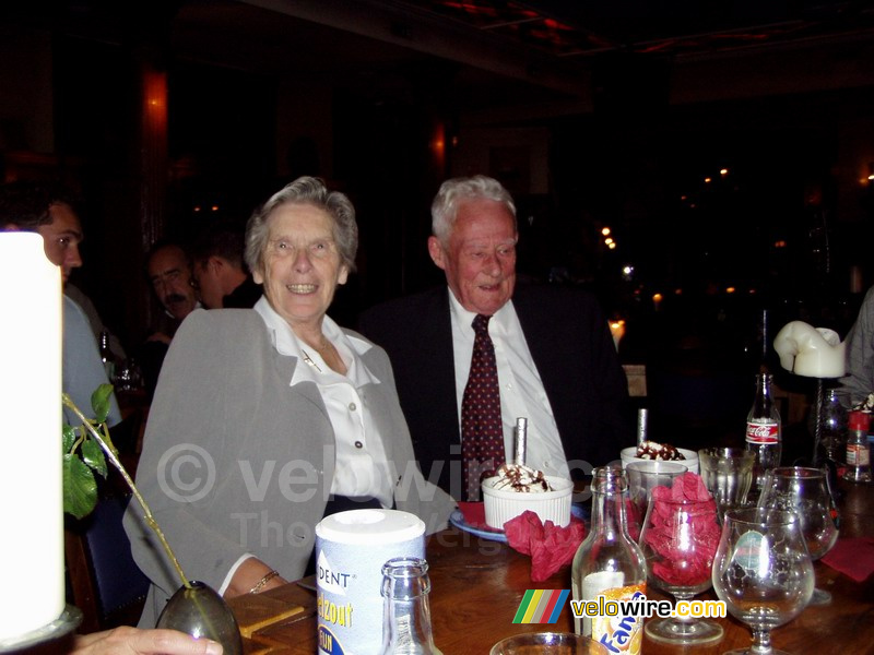 My grandparents with the party dessert