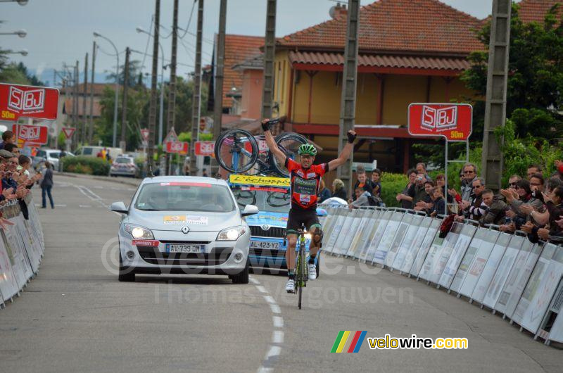 Jérôme Cousin (Team Europcar) viert zijn overwinning