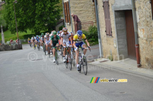 Paul Poux (Saur-Sojasun) leading the peloton (2) (198x)