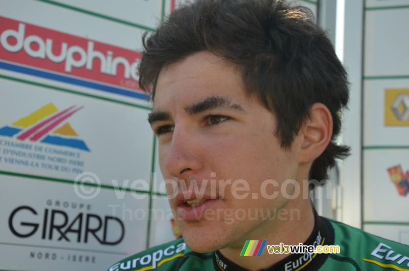 Angelo Tulik (Team Europcar) tijdens het interview