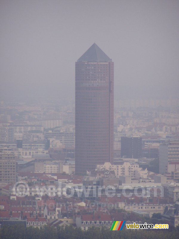 Lyon seen from the top of the hill of Fourvière