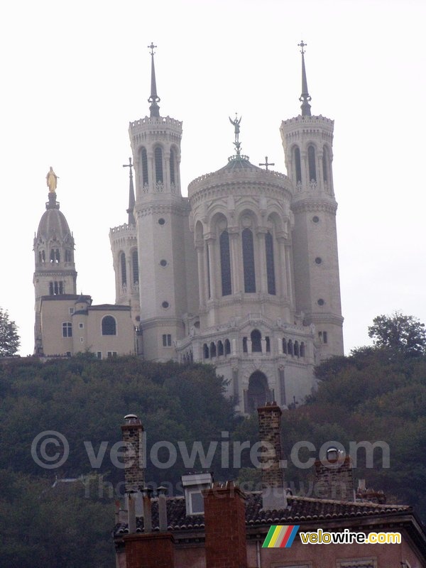 The Fourvière church seen from down in the old Lyon